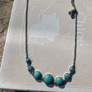 Lucky Brand Turquoise Marble Sliver Necklace